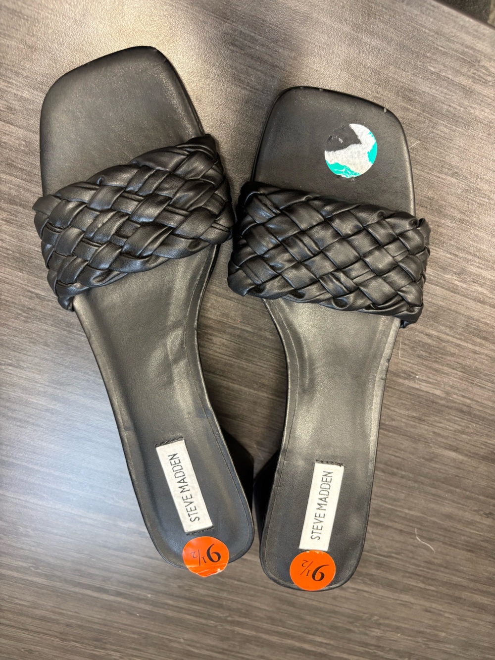 Steve Madden Black Braided Slide Sandals